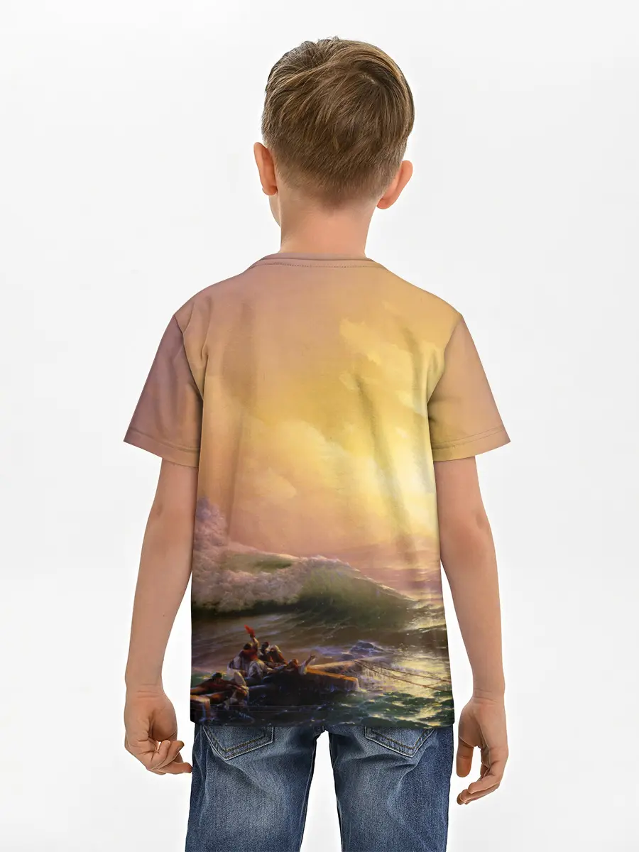 Детская базовая футболка / Шторм в море девятый вал