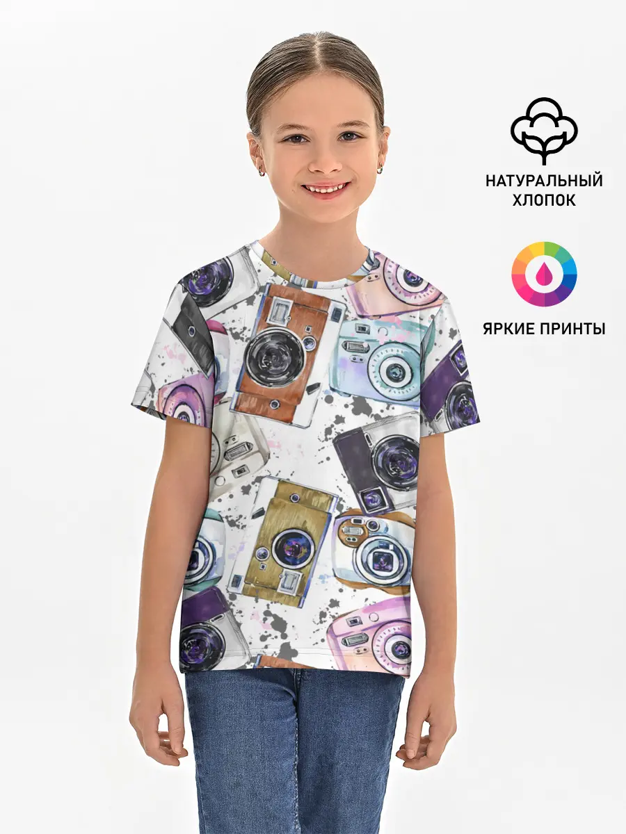 Детская базовая футболка / Старинные фотоаппараты
