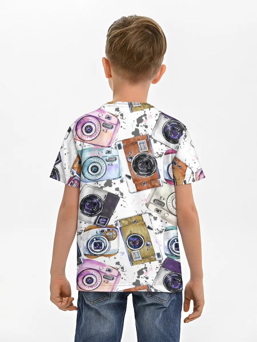 Детская базовая футболка / Старинные фотоаппараты