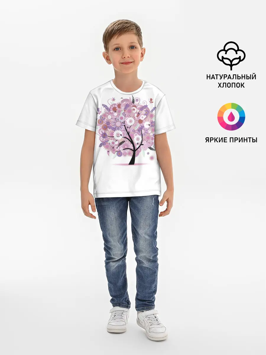 Детская базовая футболка / Цветочное Дерево