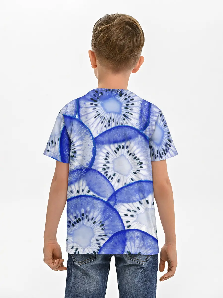 Детская базовая футболка / Синий Киви