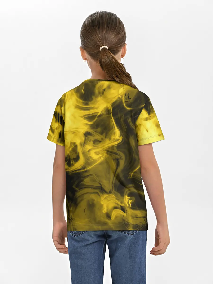 Детская базовая футболка / Желтый Неоновый Дым