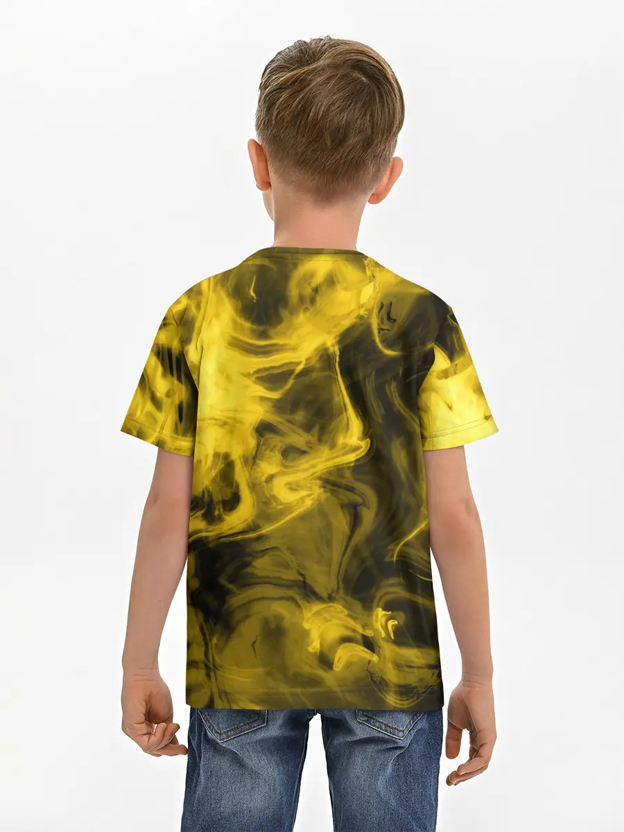 Детская базовая футболка / Желтый Неоновый Дым