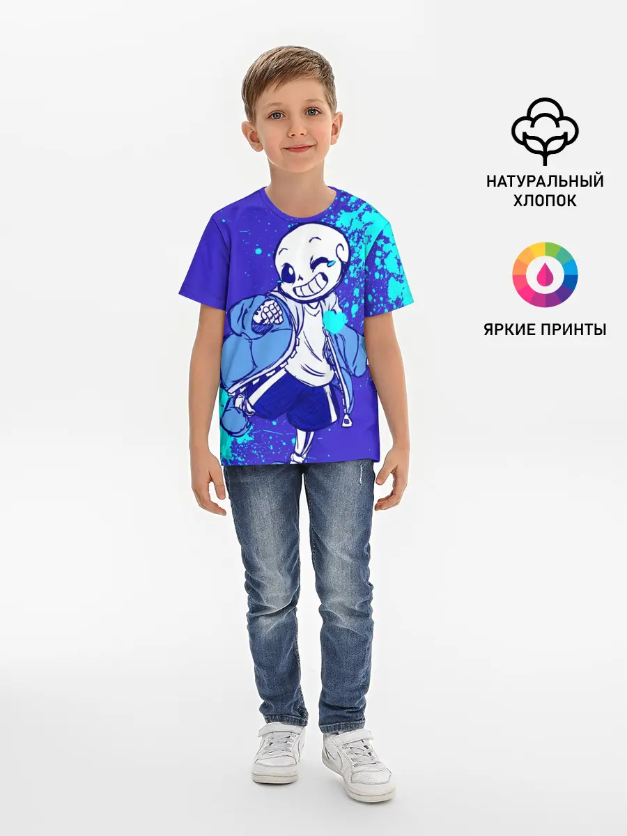 Детская базовая футболка / UNDERTALE SANS BLUE
