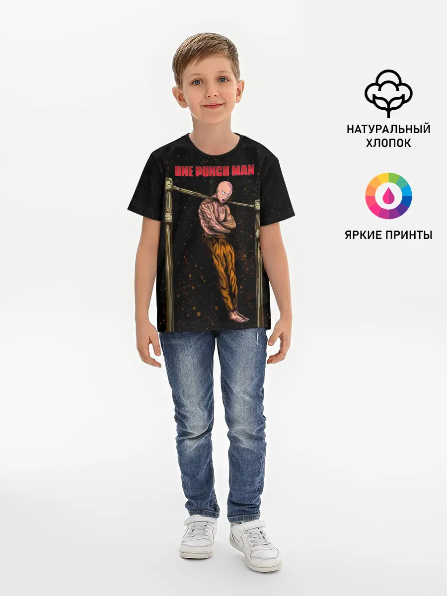 Детская базовая футболка / One Punch-Man Сайтама турникимэн