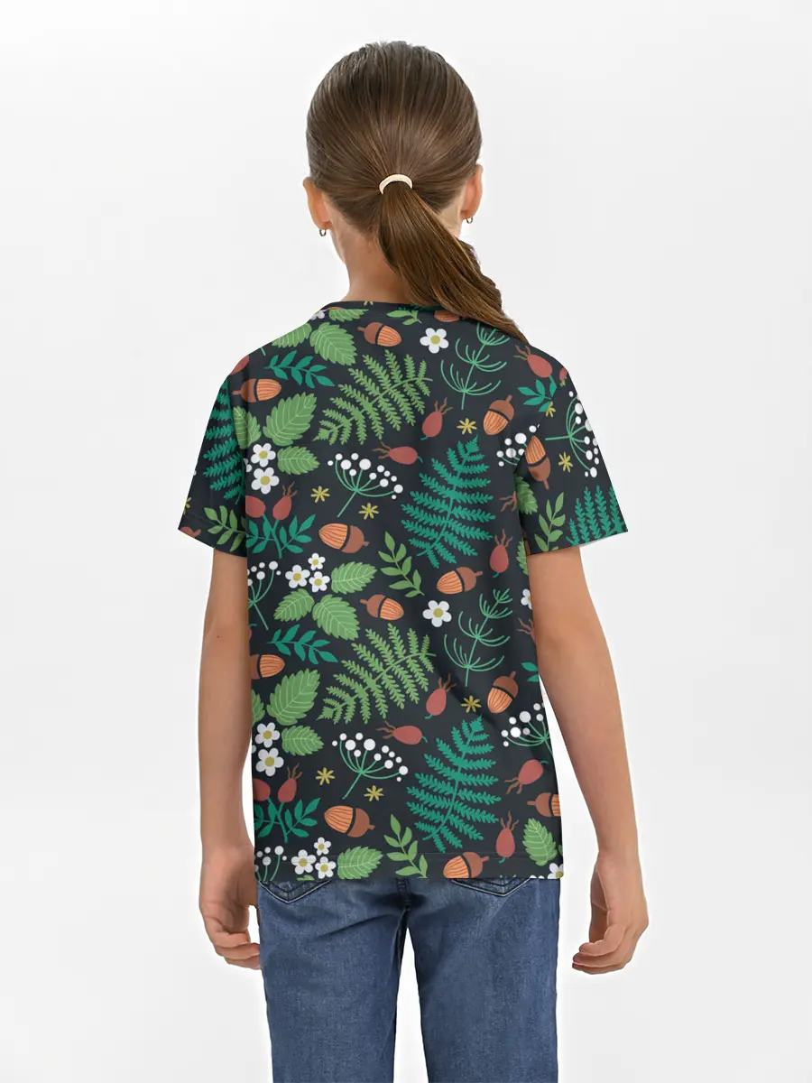 Детская базовая футболка / Forest leaves