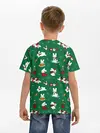 Детская базовая футболка / Новогодний паттерн с зайчиками