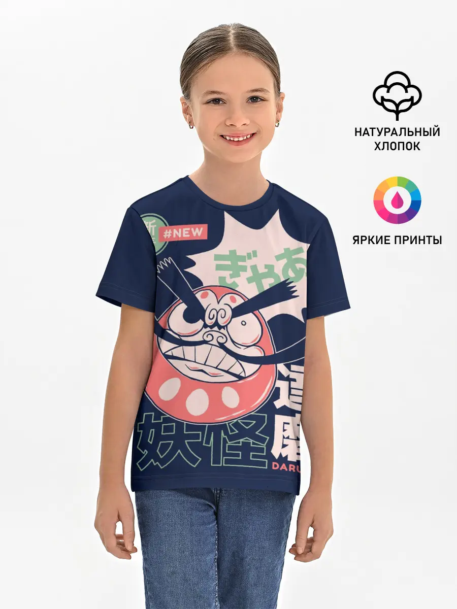 Детская базовая футболка / Anime Daruma Demon Yokai