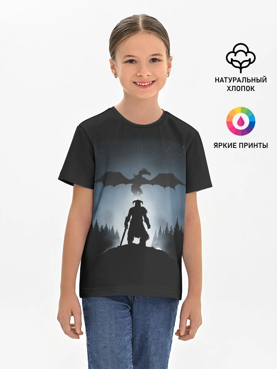Детская базовая футболка / Силует драконорождённого
