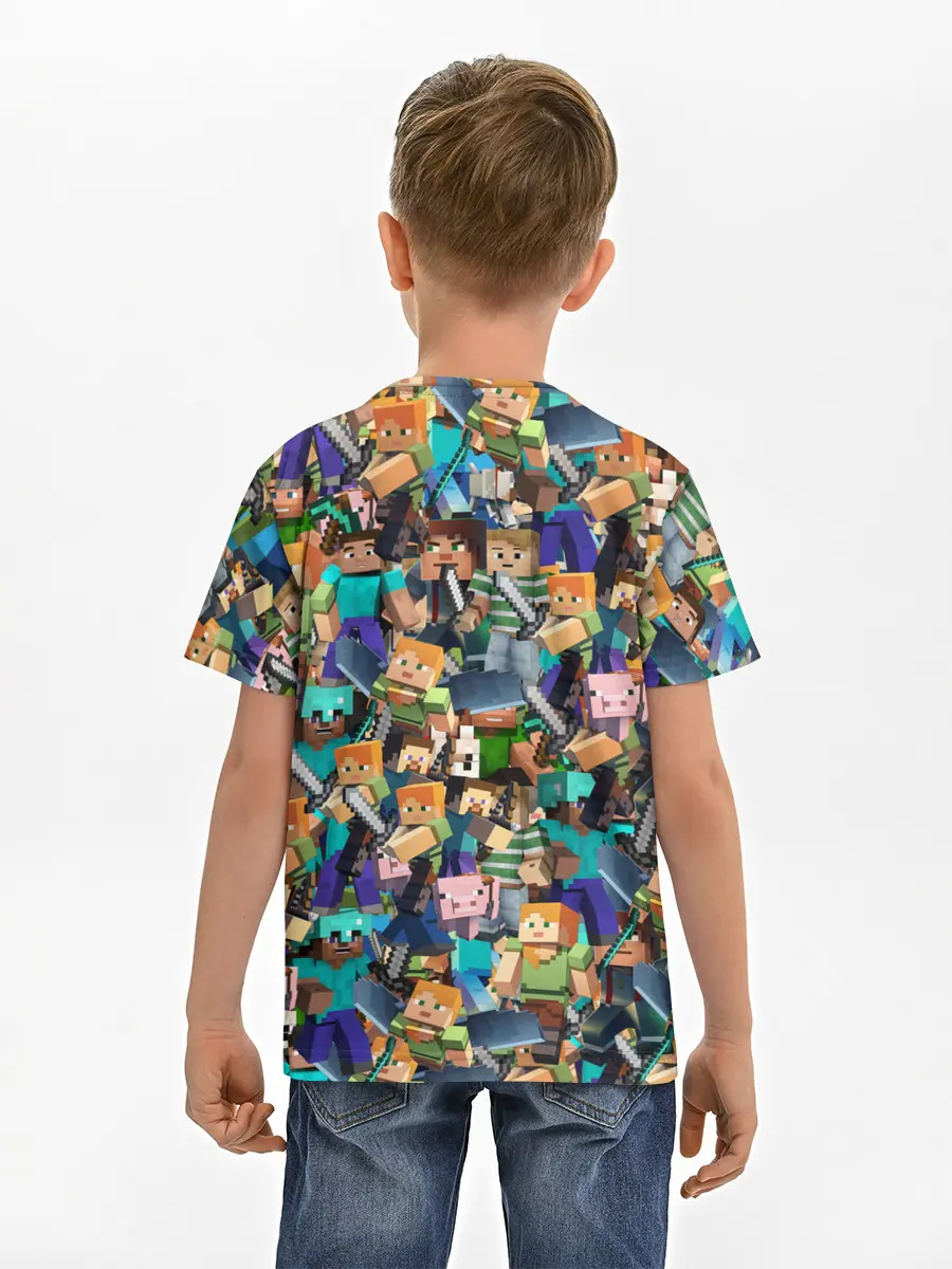 Детская базовая футболка / MINECRAFT ПЕРСОНАЖИ