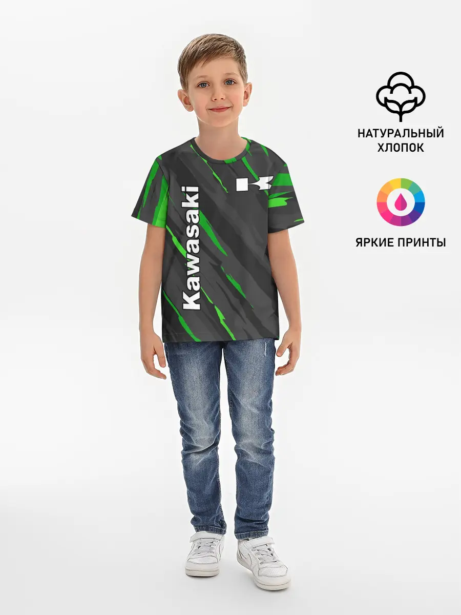Детская базовая футболка / KAWASAKI / КАВАСАКИ / SPORT