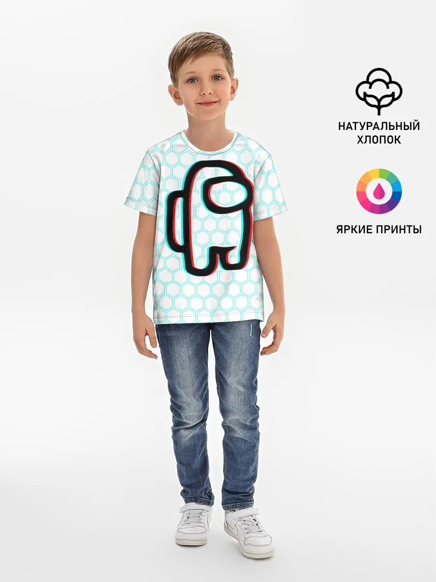 Детская базовая футболка / AMONG US / АМОНГ АС