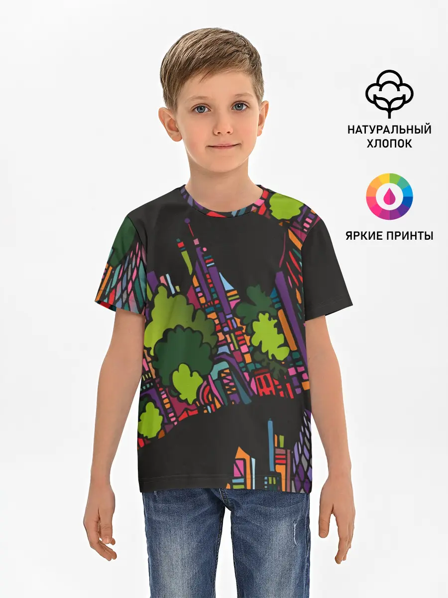 Детская базовая футболка / Ночные огни