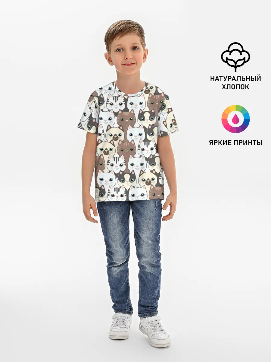 Детская базовая футболка / Котики