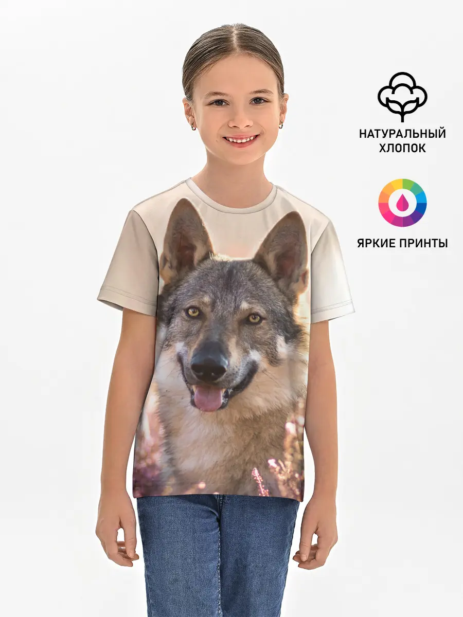 Детская базовая футболка / Красивый Волк