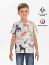 Детская базовая футболка / Домашние животные паттерн | Pets pattern