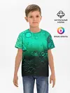 Детская базовая футболка / Зеленые капли клетки