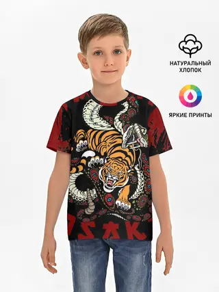 Детская базовая футболка / Японский Тигр