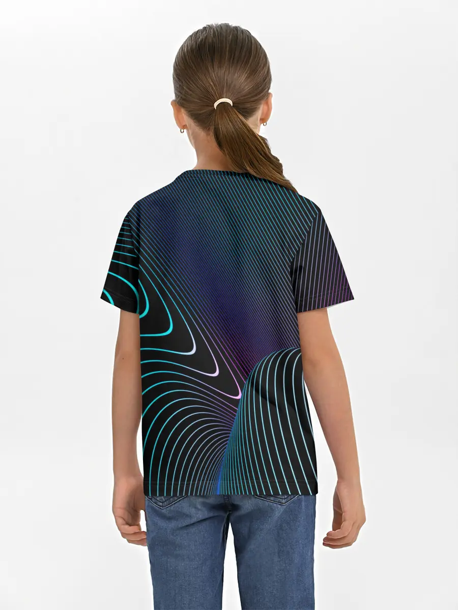 Детская базовая футболка / НЕОН STRIPES