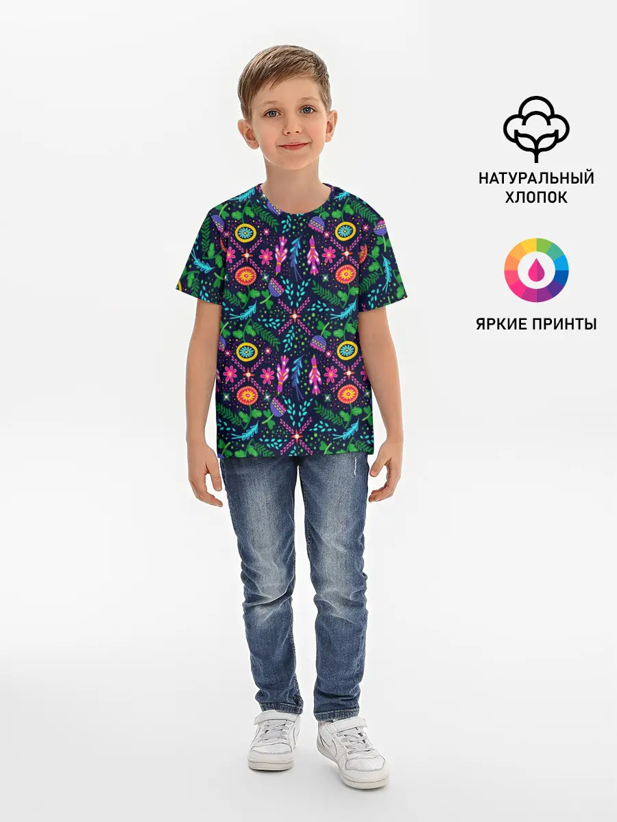 Детская базовая футболка / Орнамент Forest