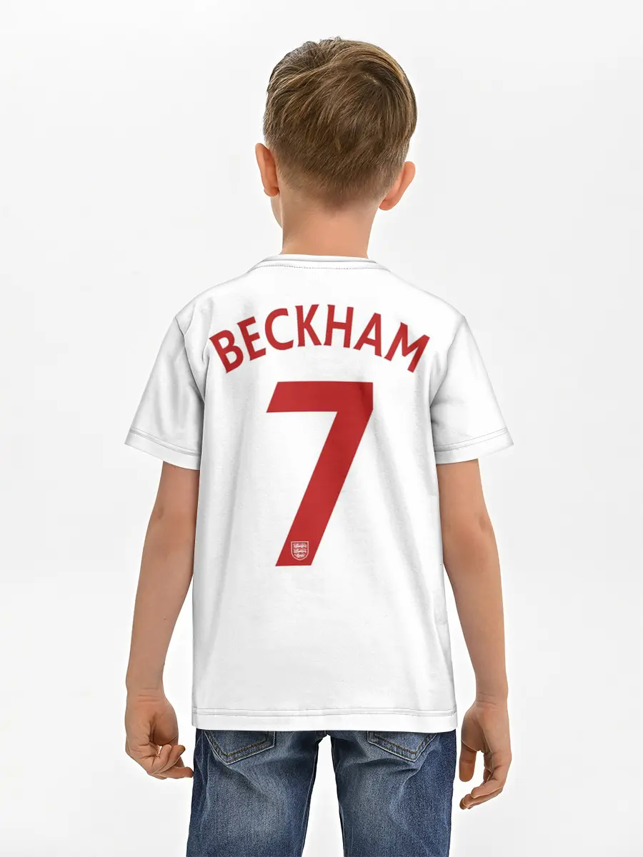 Детская базовая футболка / Дэвид Бекхэм Англия Ретро
