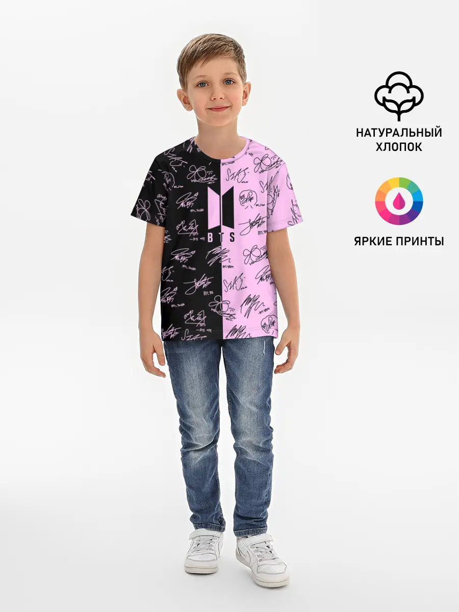 Детская базовая футболка / BTS АВТОГРАФЫ | БТС