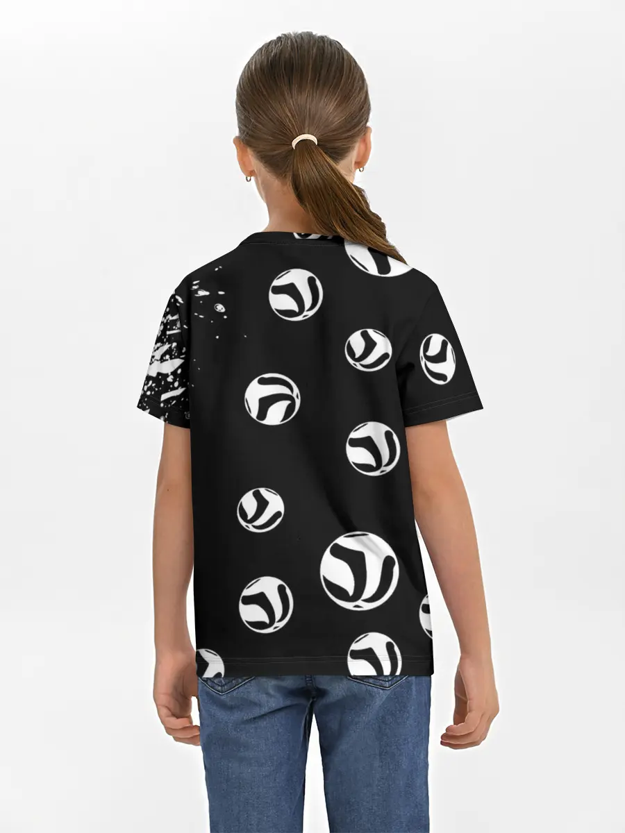 Детская базовая футболка / Старшая Некома коты Haikyuu!!