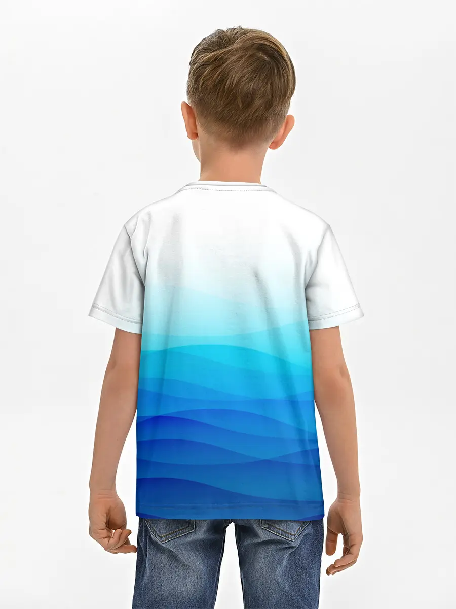 Детская базовая футболка / Котик русалочка | Русалка с сердечком