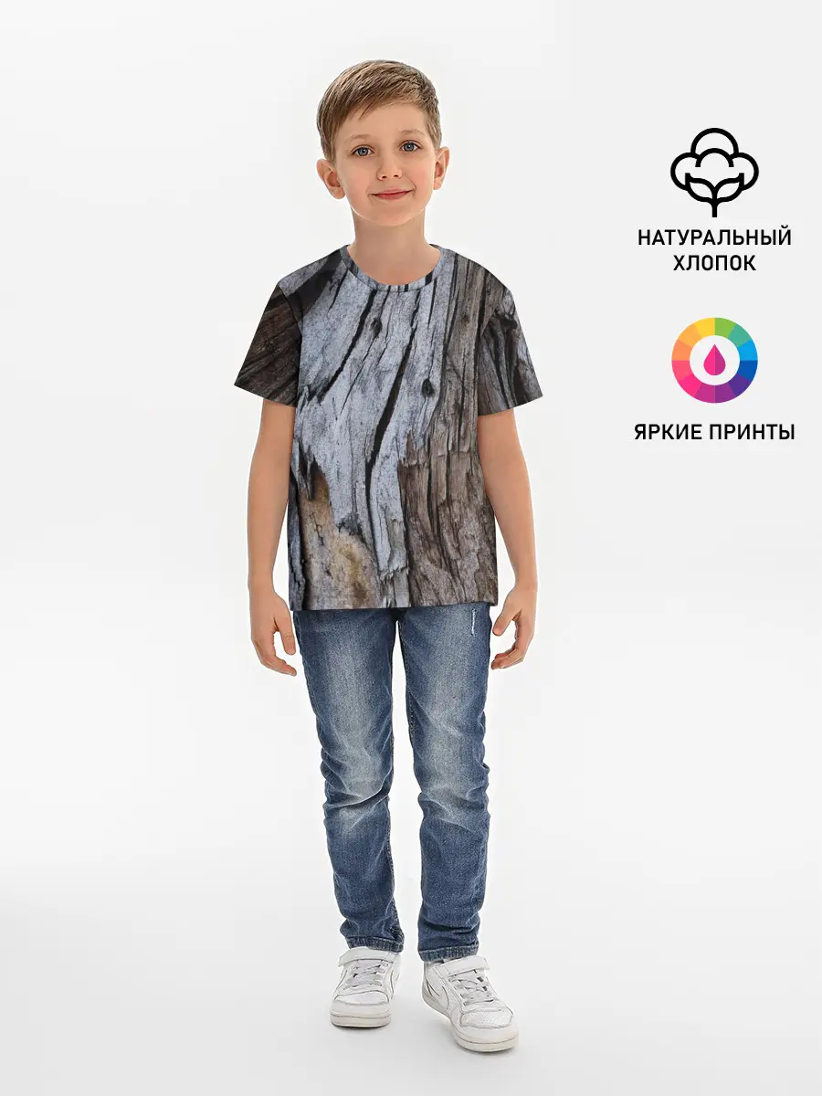 Детская базовая футболка / Древесная кора