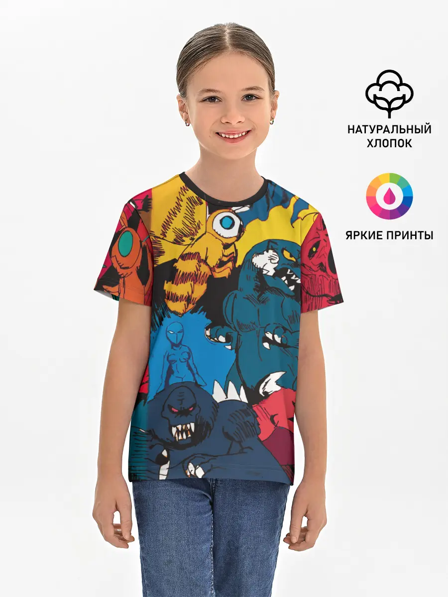 Детская базовая футболка / Годзилла