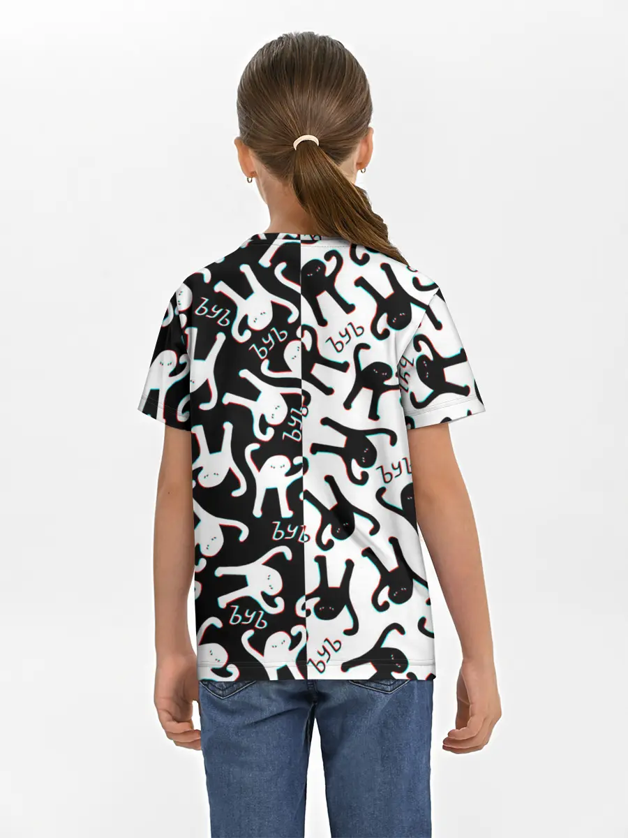 Детская базовая футболка / МЕМ КОТ ЪУЪ СЪУКА