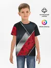 Детская базовая футболка / 3D BLACK AND RED METAL