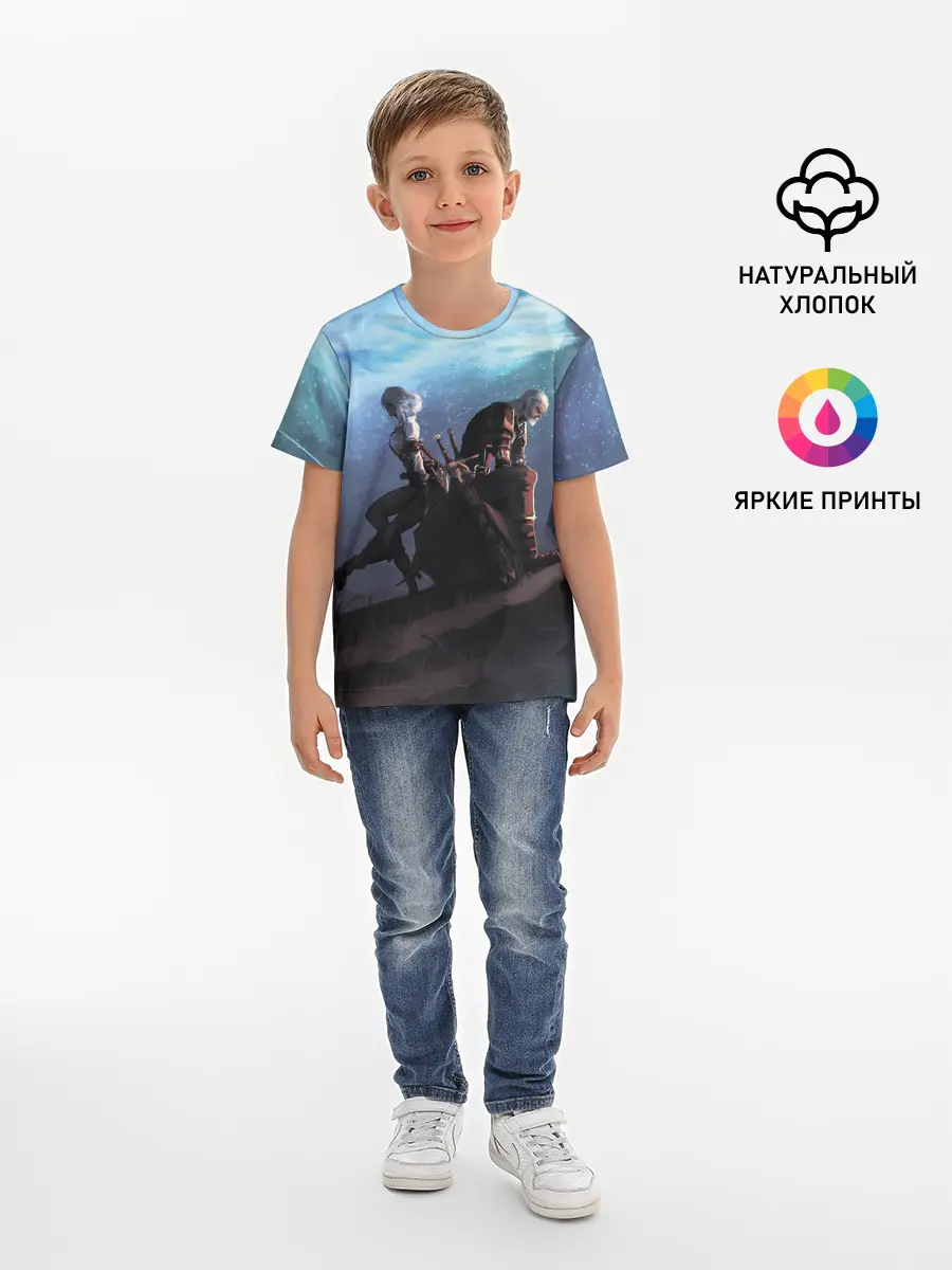 Детская базовая футболка / Цири И Геральд