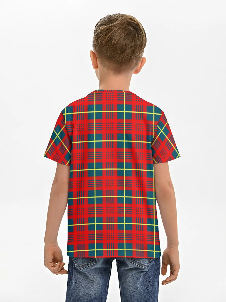 Детская базовая футболка / Клетка красная