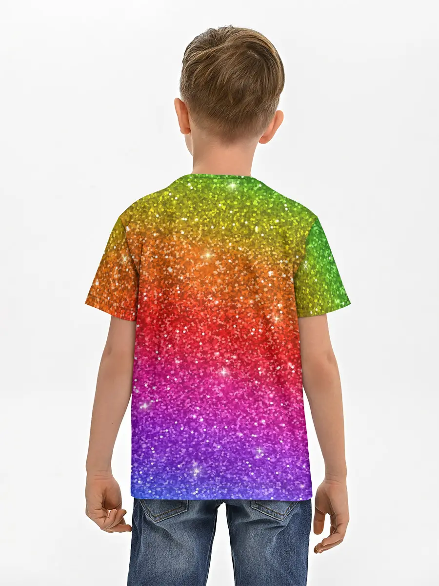 Детская базовая футболка / Блестки радуги