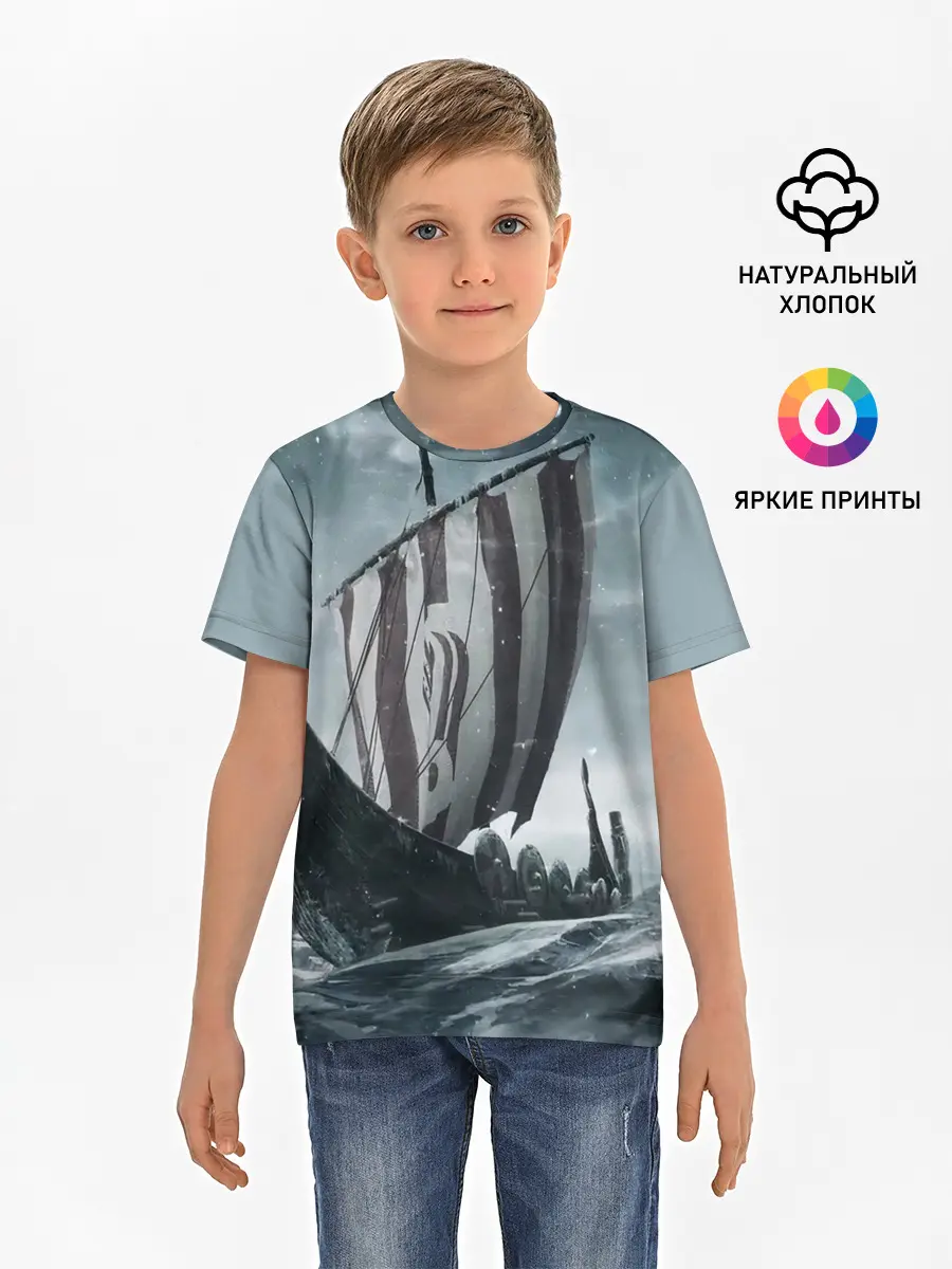 Детская базовая футболка / Викинги