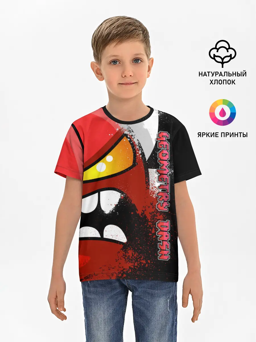 Детская базовая футболка / Geometry Dash