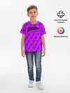 Детская базовая футболка / Джоджо фиолетовый паттерн