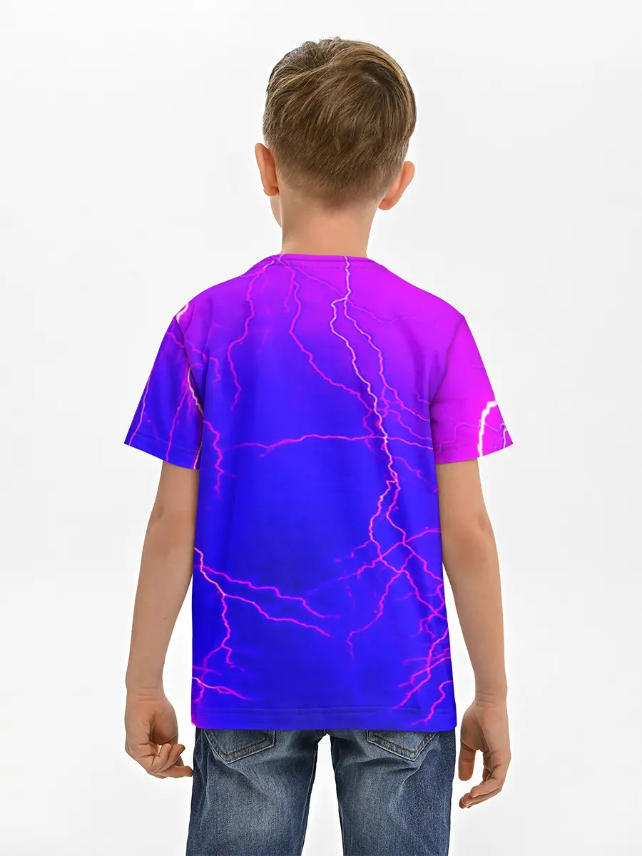 Детская базовая футболка / НЕОНОВАЯ МОЛНИЯ