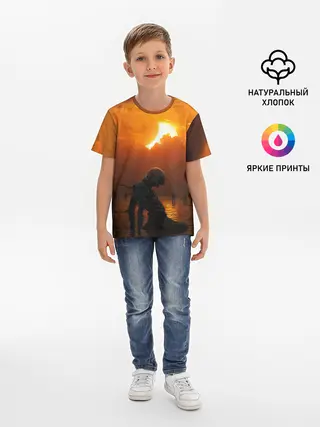 Детская базовая футболка / Берсерк закат