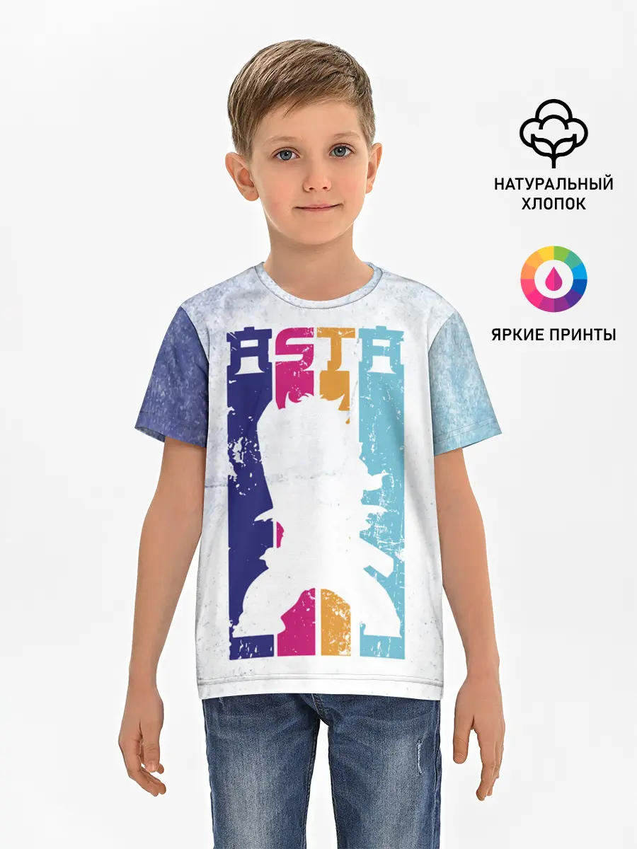 Детская базовая футболка / Стена Аста Чёрный клевер