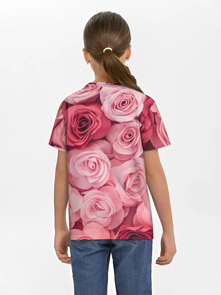 Детская базовая футболка / Розовые Розы
