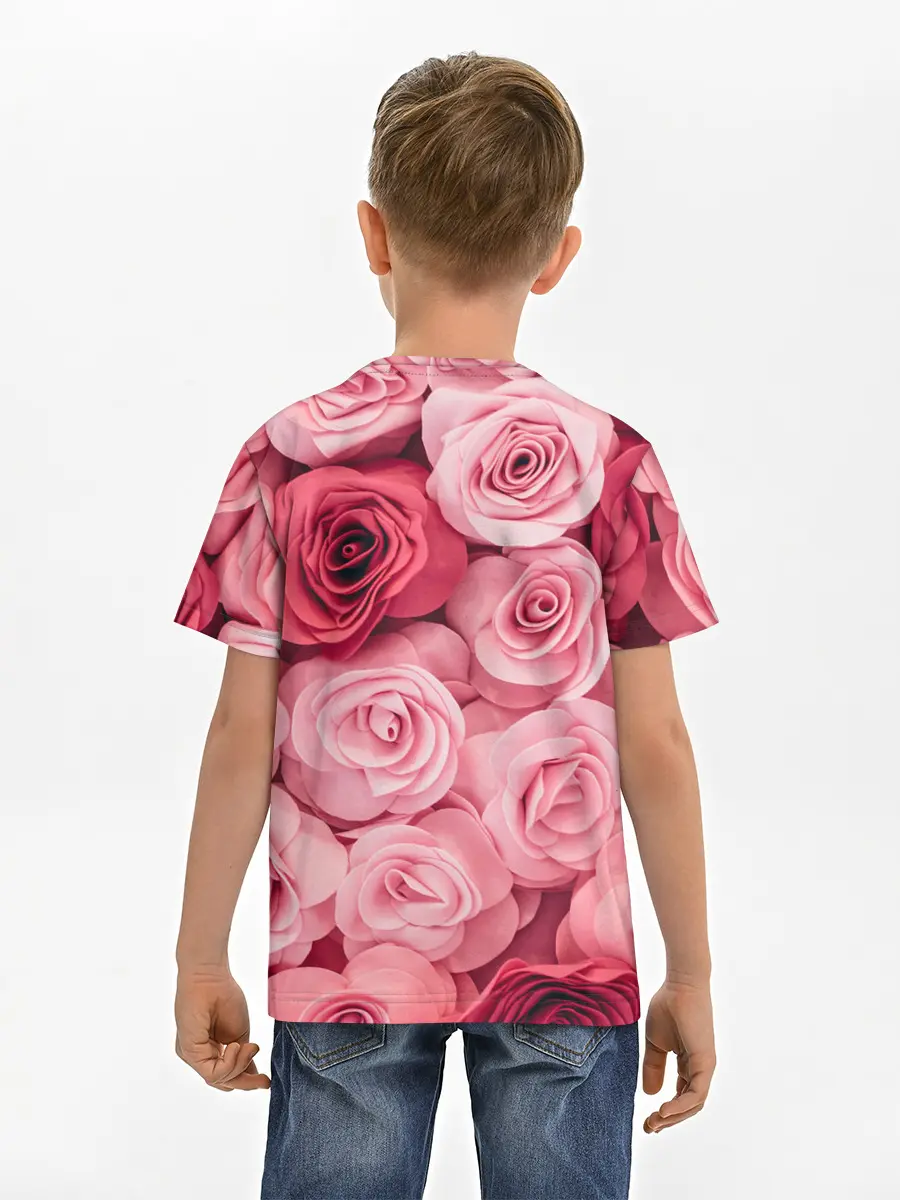 Детская базовая футболка / Розовые Розы