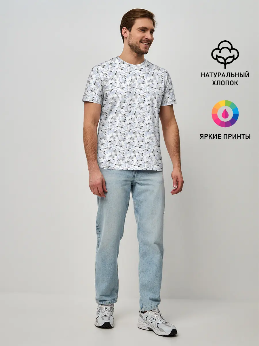 Мужская базовая футболка / Журавли