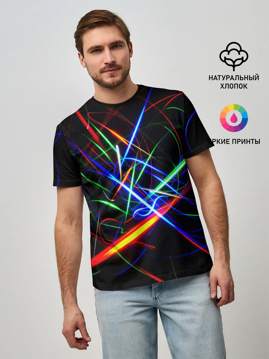 Мужская базовая футболка / ФРАКТАЛЬНЫЕ ИСКРЫ