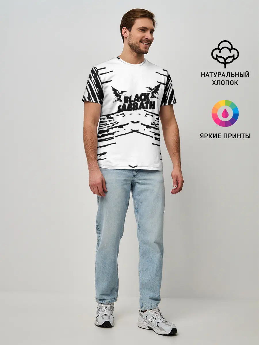 Мужская базовая футболка / black sabbath