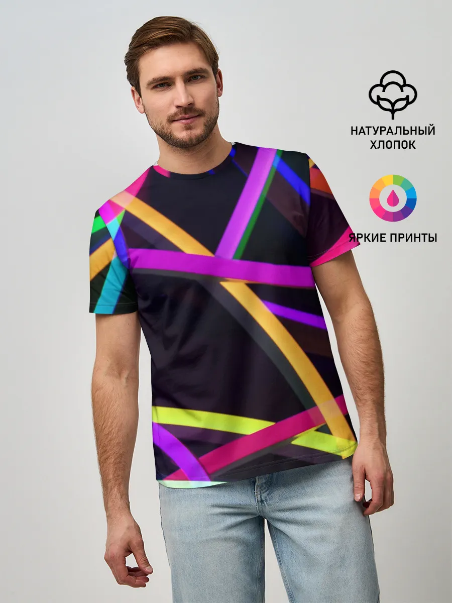 Мужская базовая футболка / Светящиеся полосы