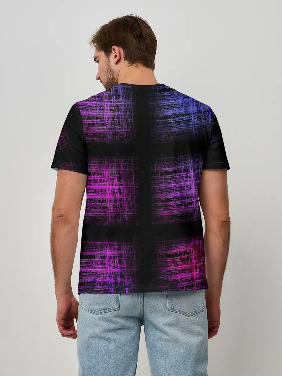 Мужская базовая футболка / Неоновая абстракция