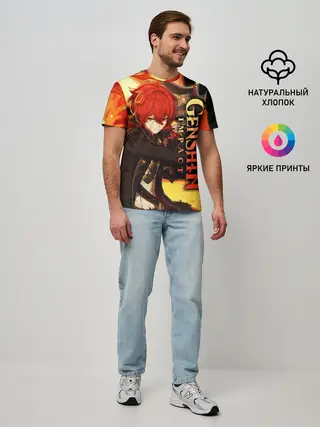 Мужская базовая футболка / Геншин импакт: Дилюк