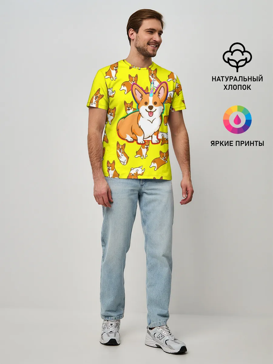 Мужская базовая футболка / Corgi